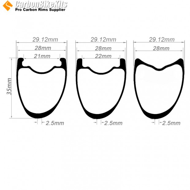 Ultraleicht 700C 35x28mm Asymmetrische Carbon Tubeless Felge mit Haken/ohne Haken / Schlauchreifen Rennradfelge Ultraleicht 700C 35x28mm Asymmetrische Carbon Tubeless Felge mit Haken/ohne Haken / Schlauchreifen Rennradfelge